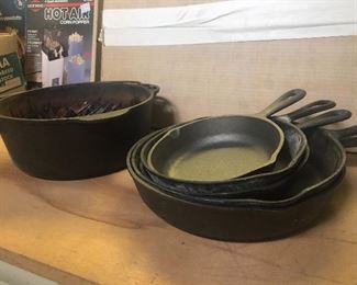 Griswold and Lodge cast iron cookware