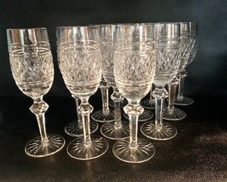 WATERFORD CRYSTAL "CASTLETOWN" CHAMPAGNE FLUTES  7 5/8" SET OF 12