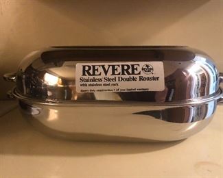 Revere Ware Roasting Pan Stainless Steel Large Domed