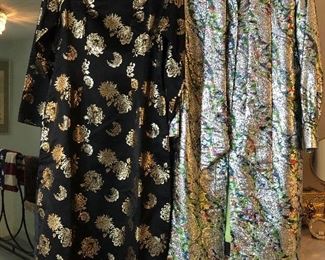On the right  - Vintage Calart  60's brocade 