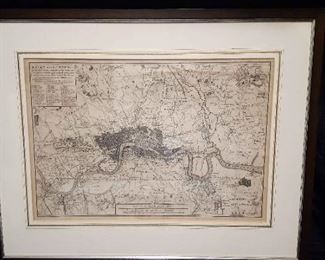 1754 Antique Map of London United Kingdom by Isaac Tirion