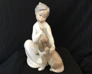 Lladro Boy with Dog