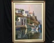 Mediterranean Village on the Sea Scene