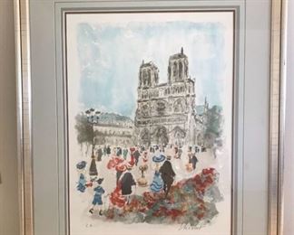 Notre Dame Watercolor Signed by Artist