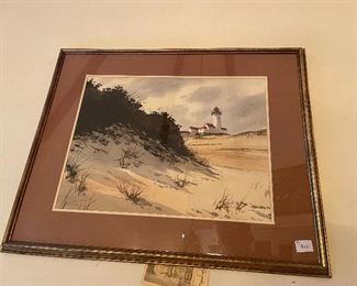 STEVE ZAZENSKI WATERCOLOR LIGHTHOUSE 22 X 17" $195
