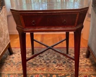 INLAID MAHOGANY LAMP TABLE $150