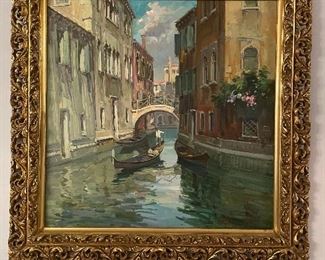 SALVIATI SIGNED OIL ON CANVAS VENICE 32 X 32" $650