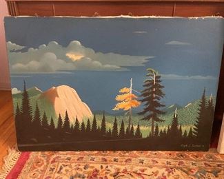 GAYLE SURFACE OIL ON CANVAS 26 X 39" WESTERN SCENE $550