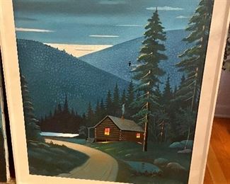 GAYLE SURFACE OIL ON BOARD 24 X 23" MOUNTAIN SCENE $450