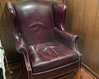 W.J SLOANE LEATHER WING CHAIR $275