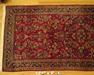 HANDMADE GALLERY SIZE SAROUK RUG 12'1" X 5' $1100