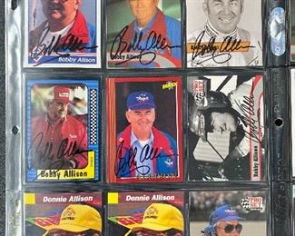 Donnie and Bobby Allison Autographed Cards