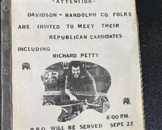 Vintage Richard Petty Republican Barbecue Meet and Greet Advertisement