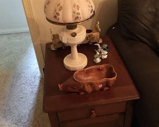 End table, lamp