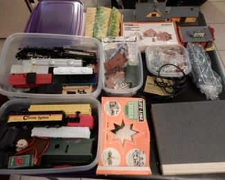 HO Train Set - includes track, transformer, two engines, buildings, bridges and accessories.