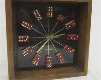 VINTAGE LAS VEGAS "DICE" WALL CLOCK