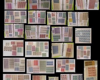 A LARGE COLLECTION OF UNCIRCULATED BLOCKS OF STAMPS.