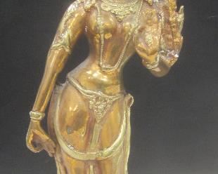 BRONZE CASTING OF A THAI DIETY . 12.5" TALL