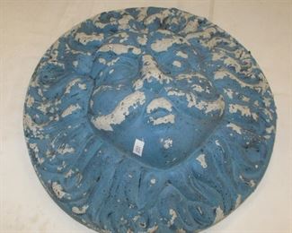 ANTIQUE CEMENT WALL PLAQUE - NORTH WINDS FACE. 13.75"