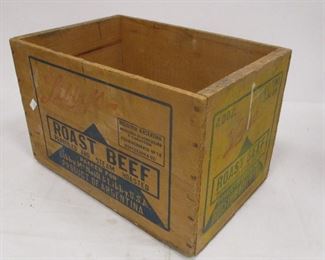 LIBBY'S ROAST BEEF WOOD CRATE - PRODUCT OF ARGENTINA. 13 X 8.75"