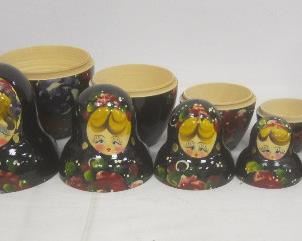 LARGE RUSSIAN NESTED DOLL SET. TALLEST IS 8.75"