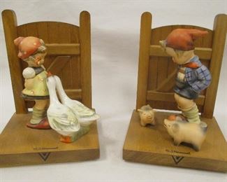 HUMMEL BOOKENDS: "GOOSE GIRL" AND "FARM BOY"
