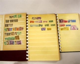 THREE STOCK BOOKS OF VINTAGE US POSTAGE STAMPS