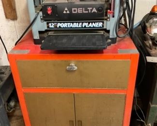 Delta 12” portable planer & Marquette cabinet