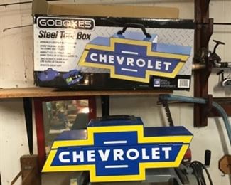 Unused with original box.  Steel tool box by Goboxes