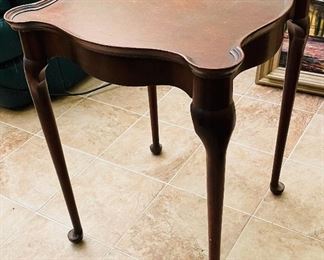 $220  •  #5.  Pair of queen style table mahogany • 27high 20wide 20deep