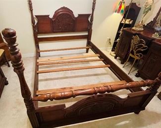 $320 •  #36. Full Bed and Chest Set • bed frame: 56high 86deep 56wide  • Tall chest: 45high 34wide 20deep