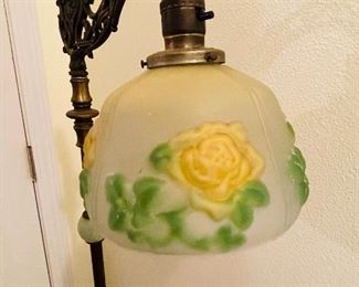 $150  •  #44.  Yellow rose glove floor lamp  • 59high