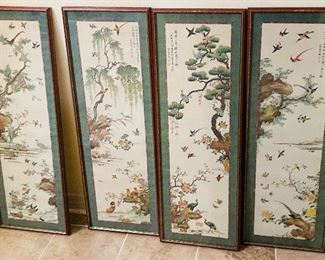 $95  •  #51.  Asian four panel artwork  