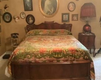 Full size crotch mahogany bed
