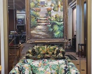 Rust & Martin floral loveseats!