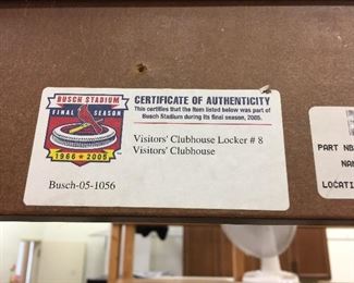 From old Bush Stadium - visitors locker # 8. This locker is 36" wide and 35" deep 7' tall.