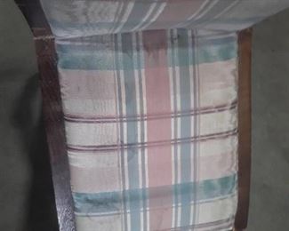 Small Wooden Upholstered Foot Stool. 18 x 13 x 12