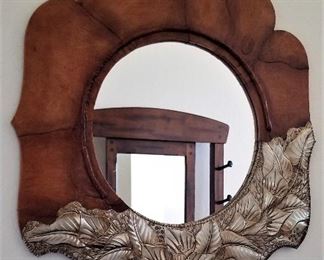 Fabulous wood and metal mirror