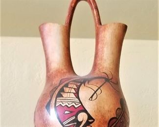 Wedding vase with kokopelli art