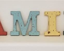 Family wooden letters