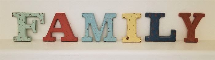 Family wooden letters