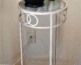 Tall mosaic top plant stand