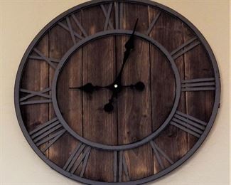 Wooden and metal clock