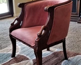 Antique salesman Victorian Chair with swans