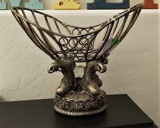 Metal decorative bowl for holding fruit or bathroom towels or other items...