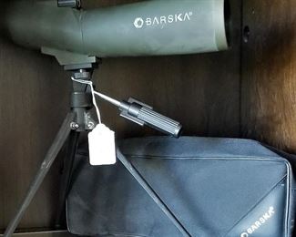 Barska telescope. We also have a Minolta camera and accessories and Fuji too.