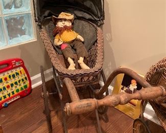 Antique doll buggy