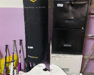 Everlast punching bag, ball bats