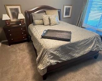Queen bed set including bed, nightstand and dresser with mirror, purchased from Macy's