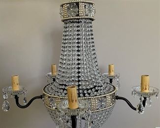 Brand new crystal and pearl accented chandelier, never installed (retail price of $1200)